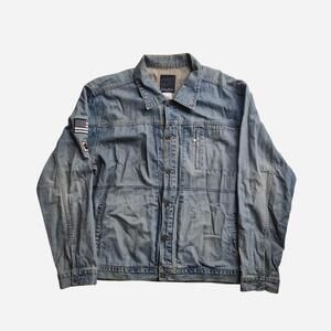 y2k Sean John denim jacket with embroidered details